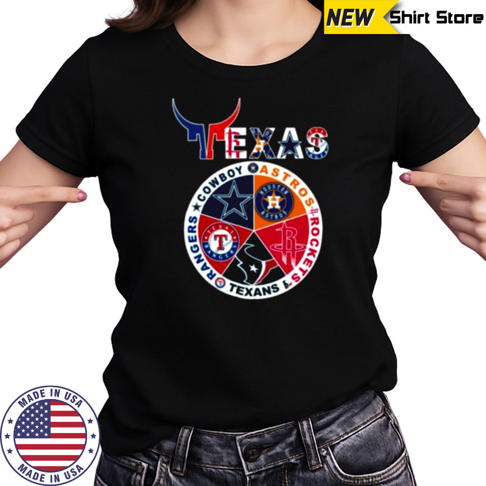 Texas Sports Teams Logo Cowboys x Astros x Rockets x Texans x Rangers Shirt Women's T-shirt