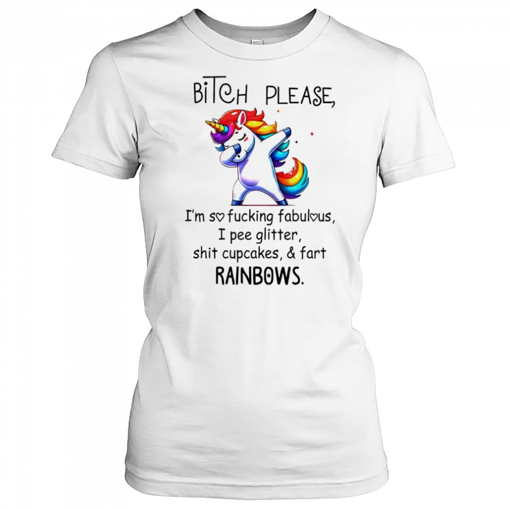 Unicorn Bitch Please I’m So Fucking Fabulous I Pee Glitter cute shirt Women's T-shirt