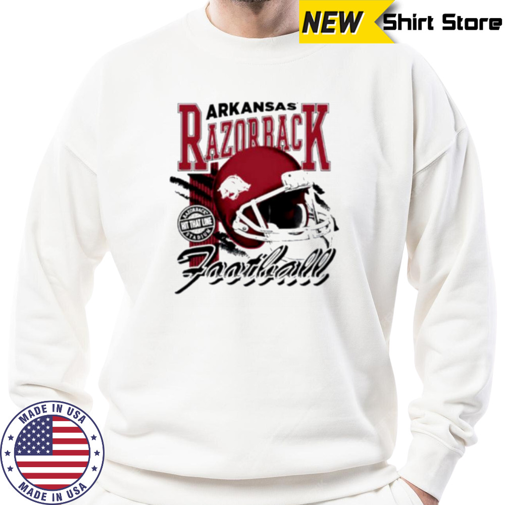 Arkansas Razorbacks hit that line varsity helmet shirt Hoodie