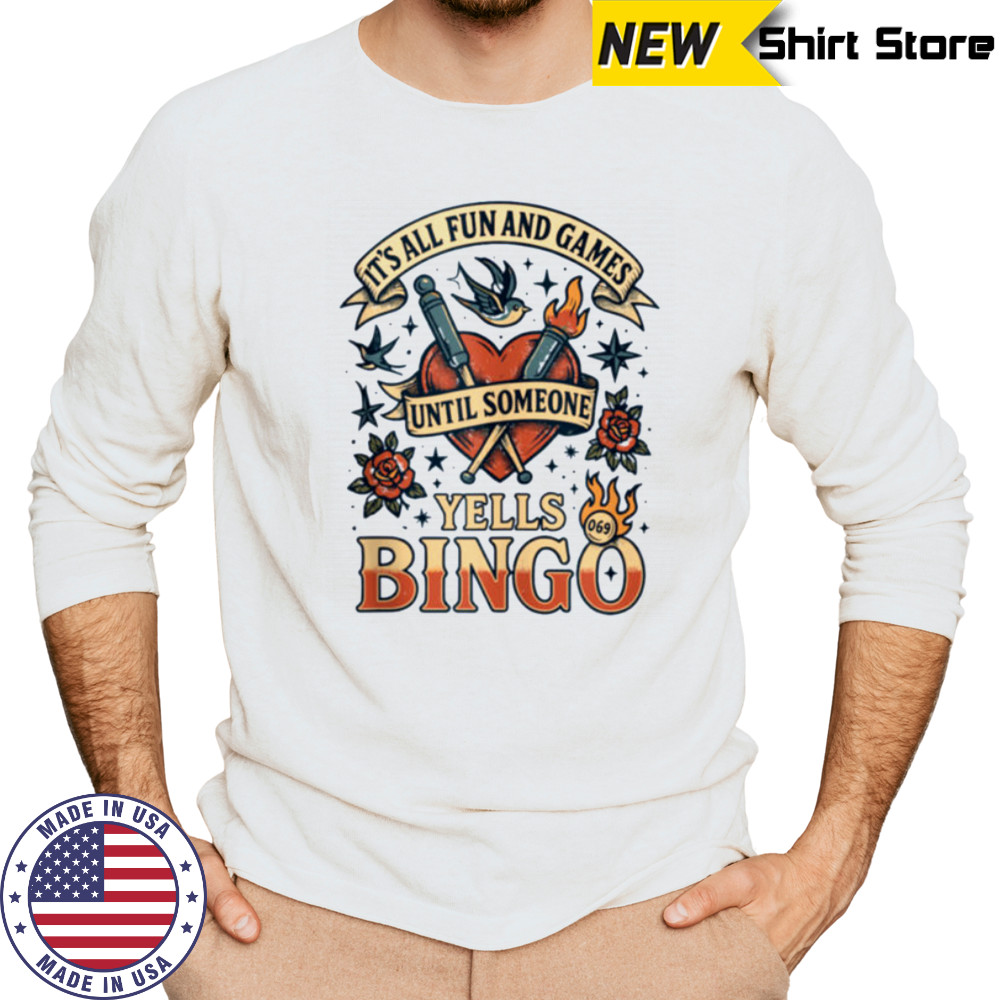 Bingo Tattoo Tee Mom Lucky Bingo Queen Top Shirt Long Sleeved