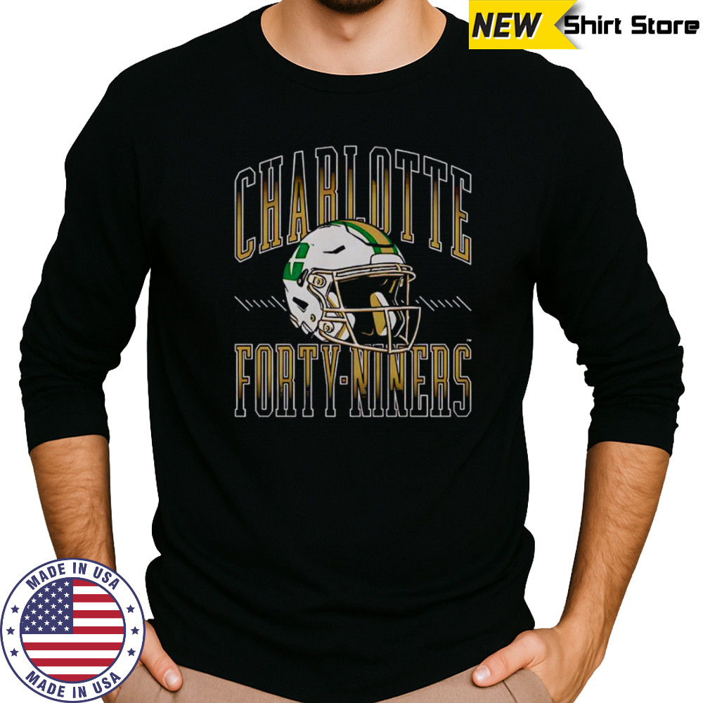 Charlotte 49ers Football Helmet T-Shirt Long Sleeved
