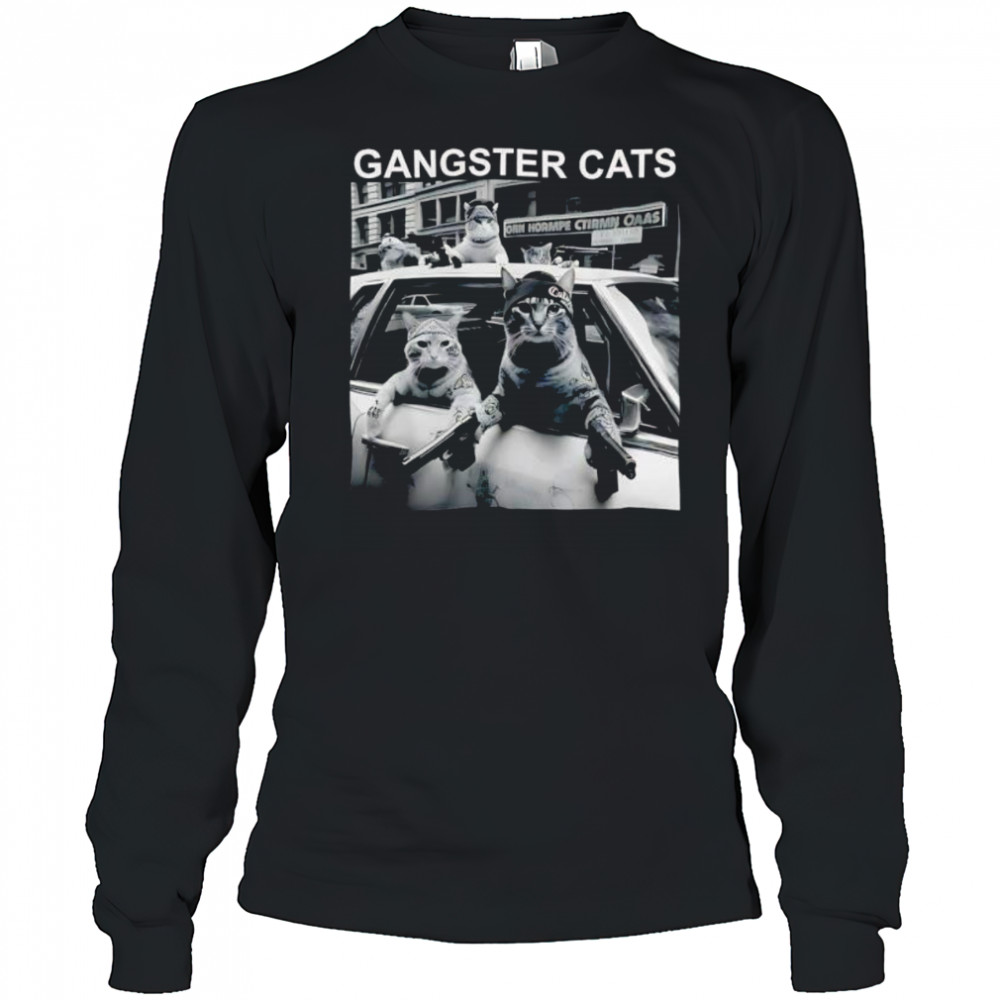 Gangster Cats Street Design shirt Long Sleeved