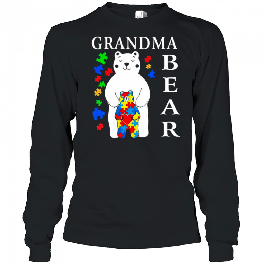 Grandma bear Autism Awareness shirt Long Sleeved