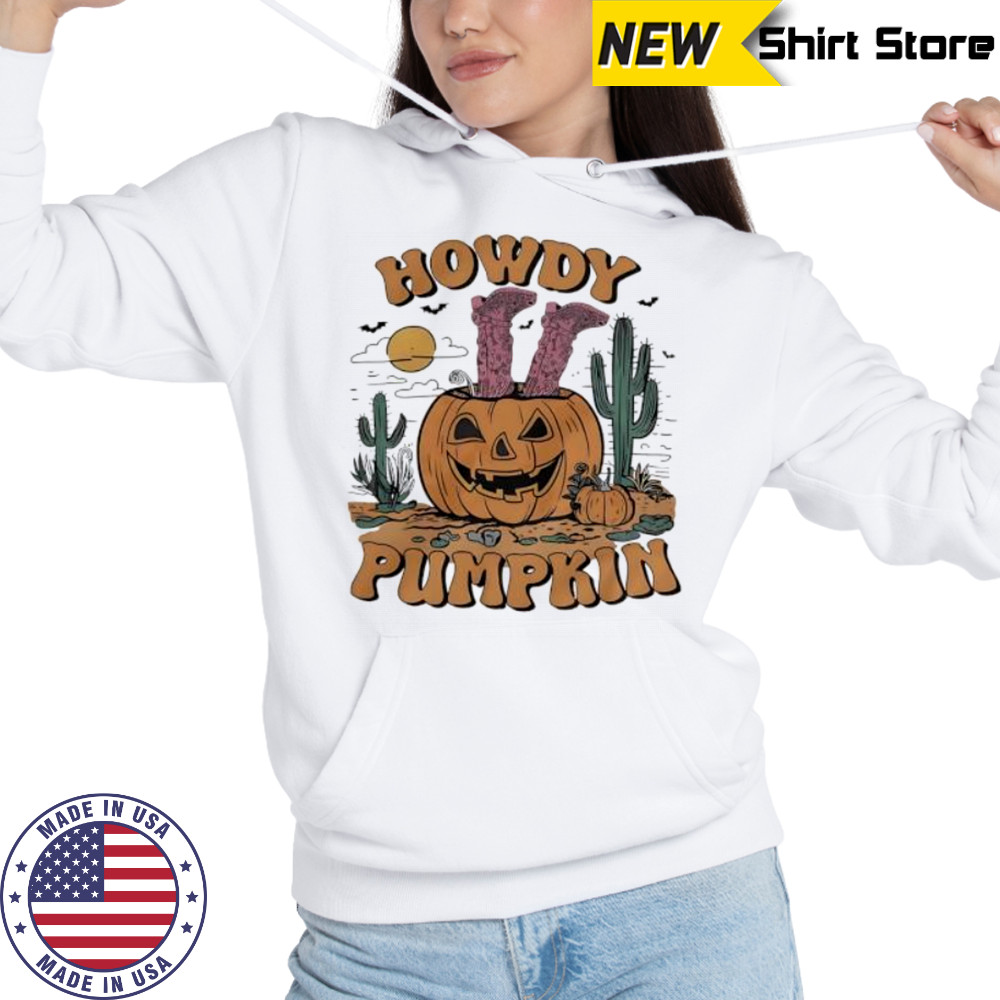 Howdy Halloween Pumpkin Graphic Cowgirl shirt Sweatshirt
