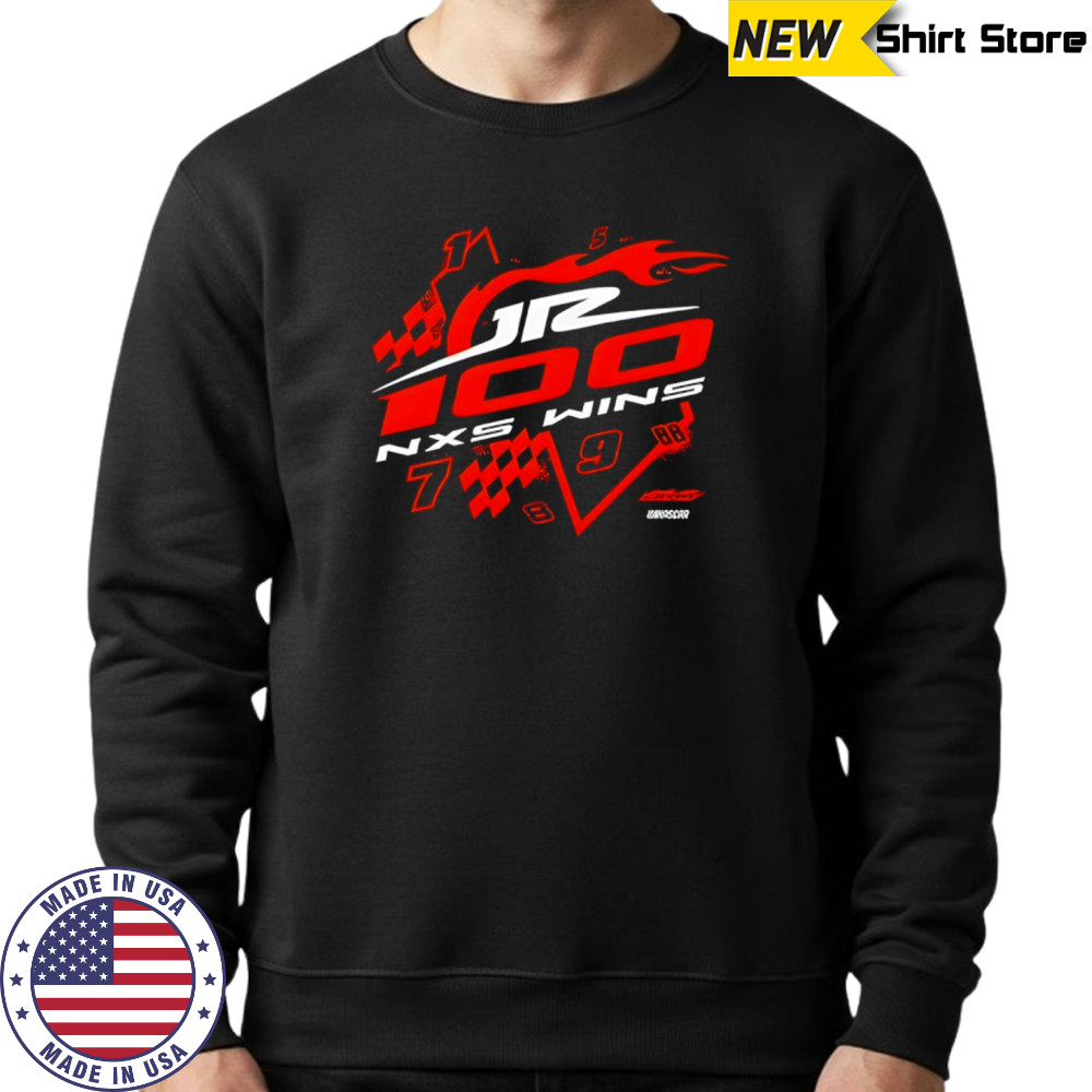 JR Motorsports 100 Wins Black T-Shirt Hoodie