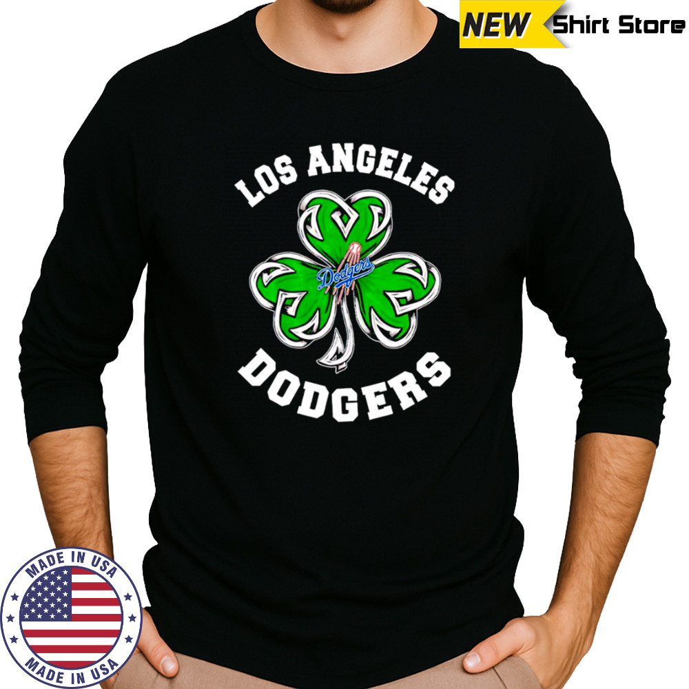Los Angeles Dodgers Three Leaf Clover St Patrick’s Day Baseball shirt Long Sleeved