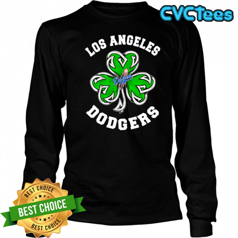 Los Angeles Dodgers Three Leaf Clover St Patrick’s Day Baseball shirt Long Sleeved