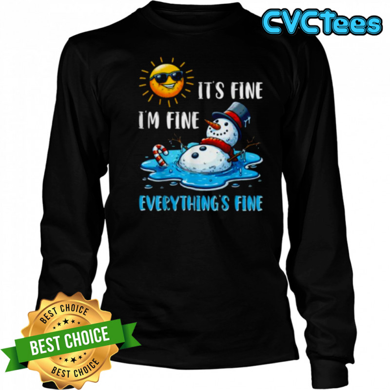 Melting Snowman Christmas In July Summer Humor Shirt Long Sleeved