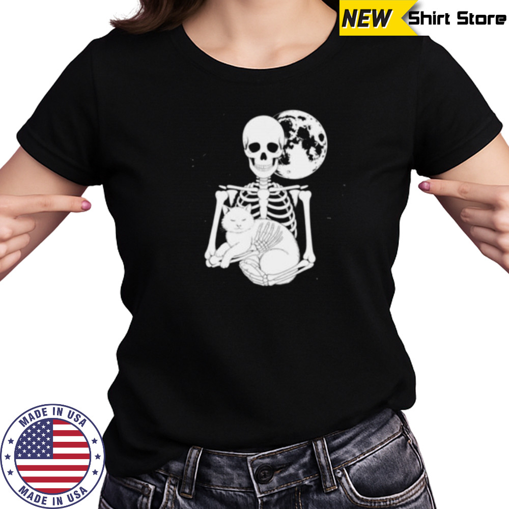 Skeleton Cat Skull Kitty Cute Goth Halloween Shirt Women's T-shirt