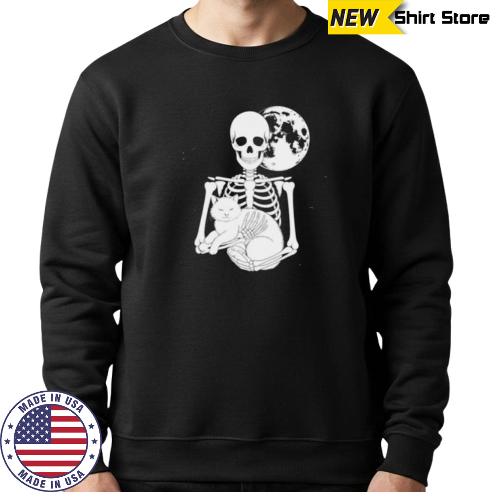 Skeleton Cat Skull Kitty Cute Goth Halloween Shirt Hoodie