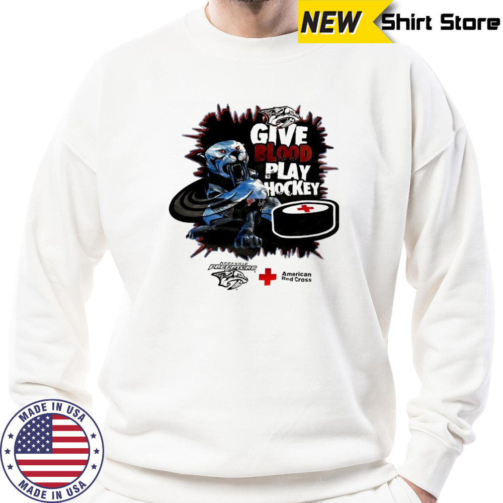 Tennessee Predators X American Red Cross give blood play hockey shirt Hoodie