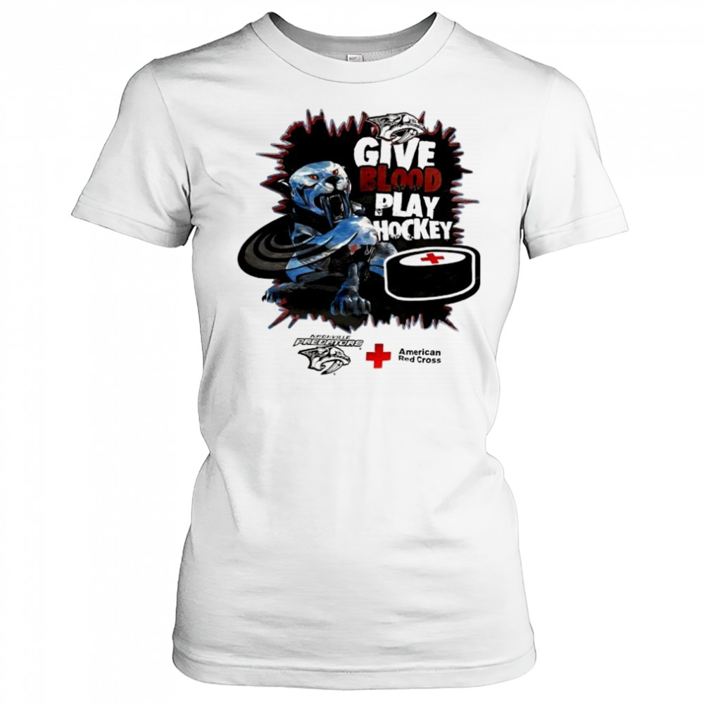 Tennessee Predators X American Red Cross give blood play hockey shirt Women's T-shirt