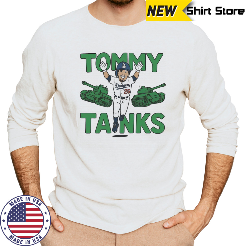 Tommy Tanks Los Angeles Dodgers cartoon shirt Long Sleeved