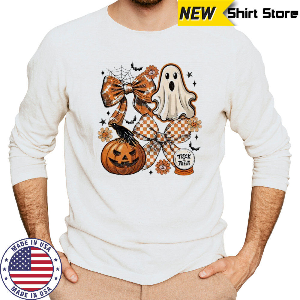 Vintage Halloween Ghost Coquette trick or treat shirt Long Sleeved
