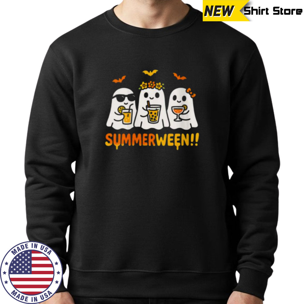 Summerween Ghost Spooky Summer Halloween Beach Vibes Party Shirt Hoodie