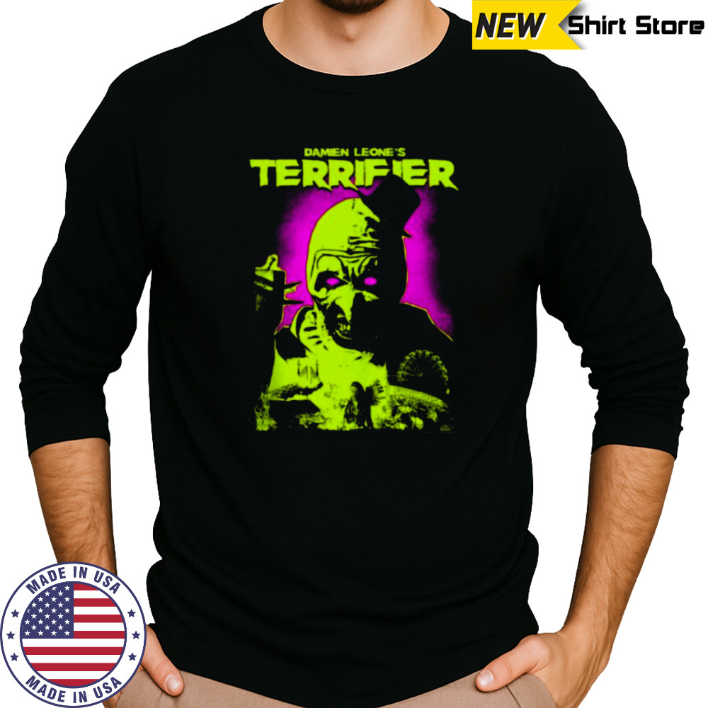 Terrifier Glowing Eyes Art Neon Poster Horror Shirt Long Sleeved