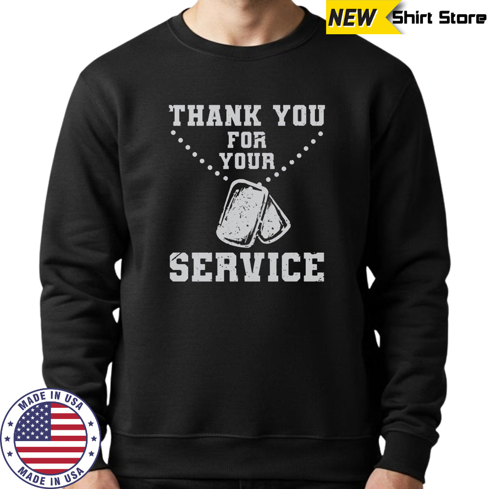 Thank You For Your Service Dog Tag T-Shirt Hoodie