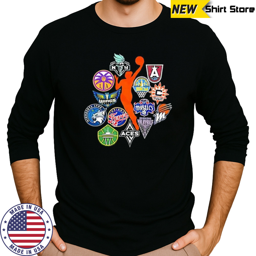 WNBA Women’s Basketball logo Teams shirt Long Sleeved