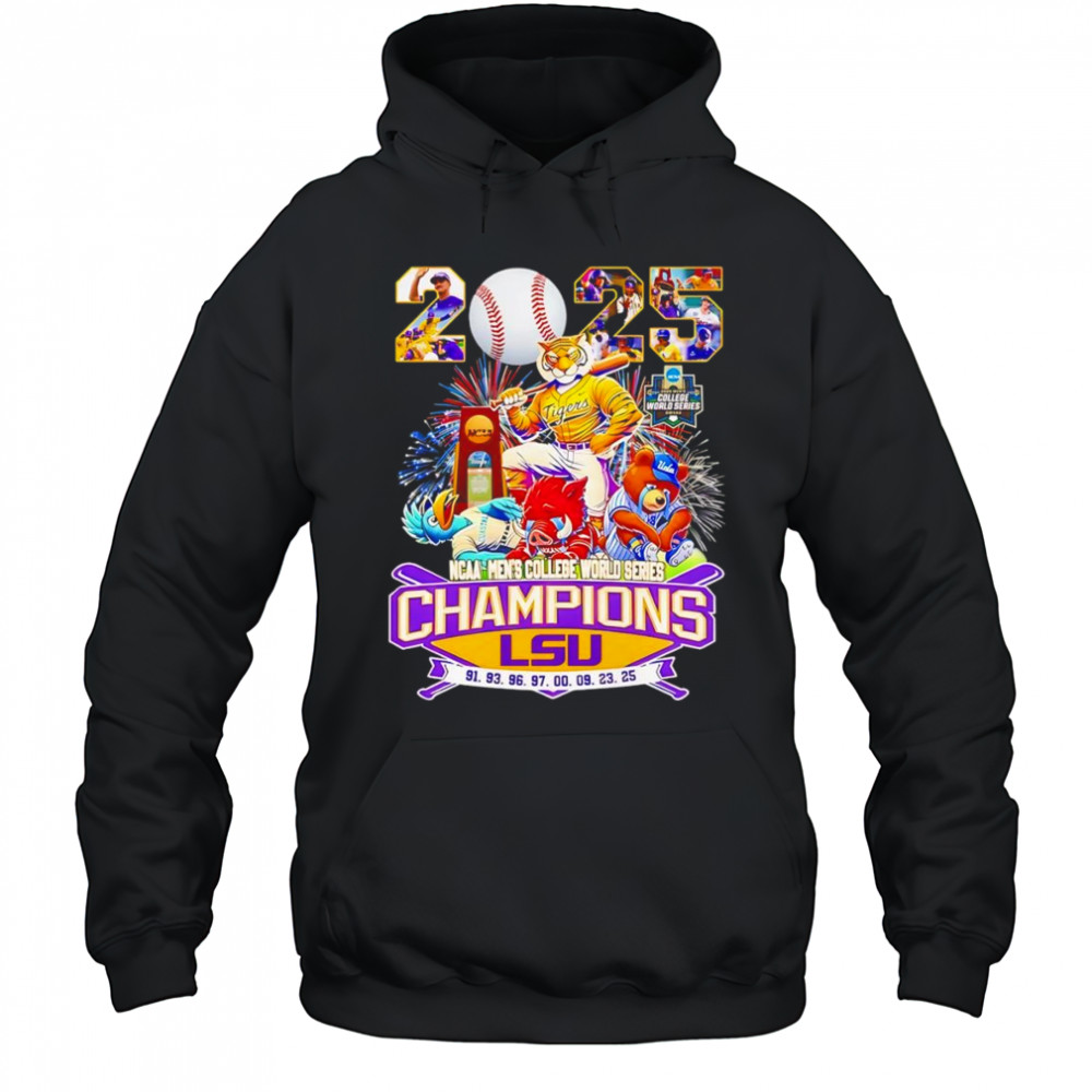 2025 NCAA Men’s College World Series Champions LSU Tigers mascot shirt Hoodie