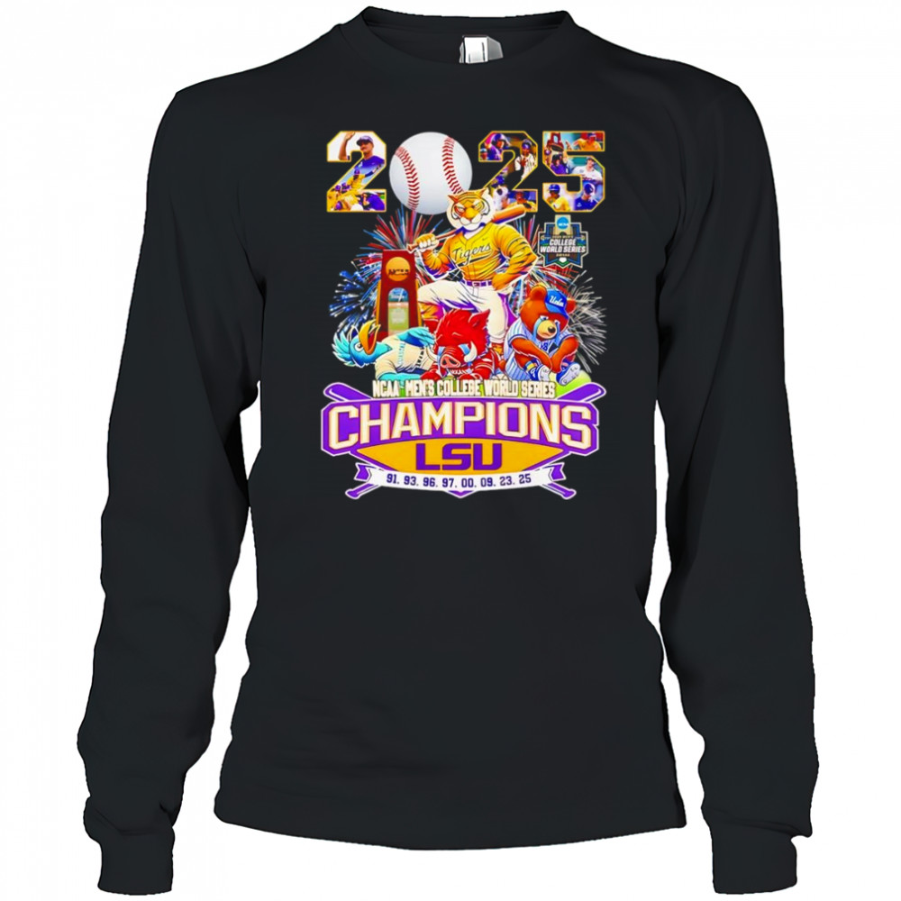 2025 NCAA Men’s College World Series Champions LSU Tigers mascot shirt Long Sleeved