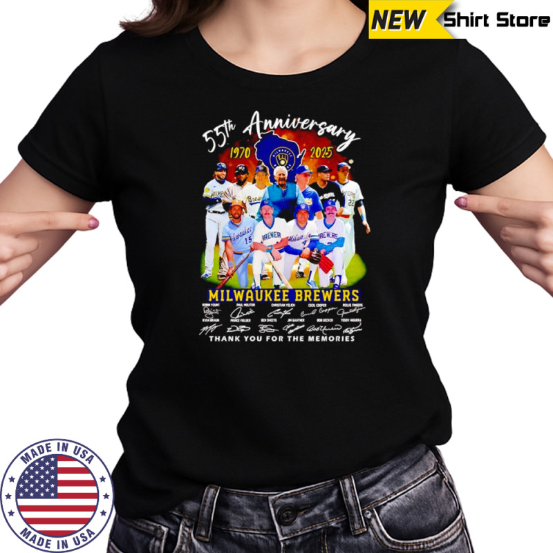 55th anniversary 1970 2025 Milwaukee Brewers thank you for the memories shirt Women's T-shirt