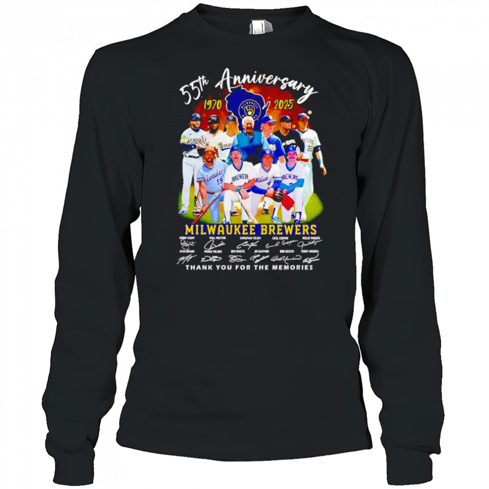 55th anniversary 1970 2025 Milwaukee Brewers thank you for the memories shirt Long Sleeved