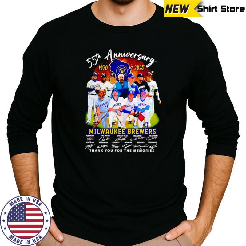 55th anniversary 1970 2025 Milwaukee Brewers thank you for the memories shirt Long Sleeved
