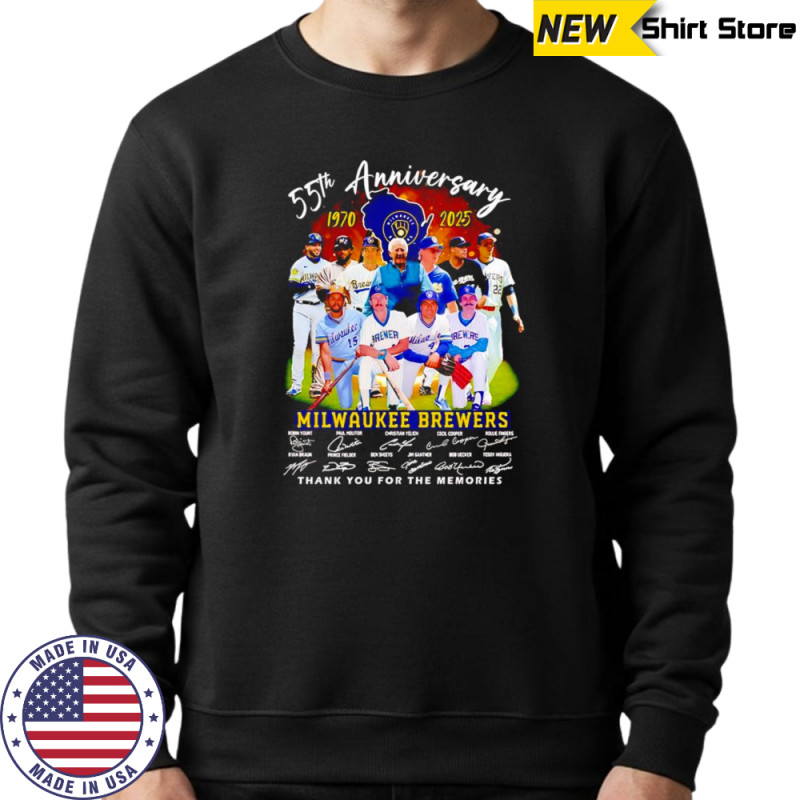 55th anniversary 1970 2025 Milwaukee Brewers thank you for the memories shirt Hoodie