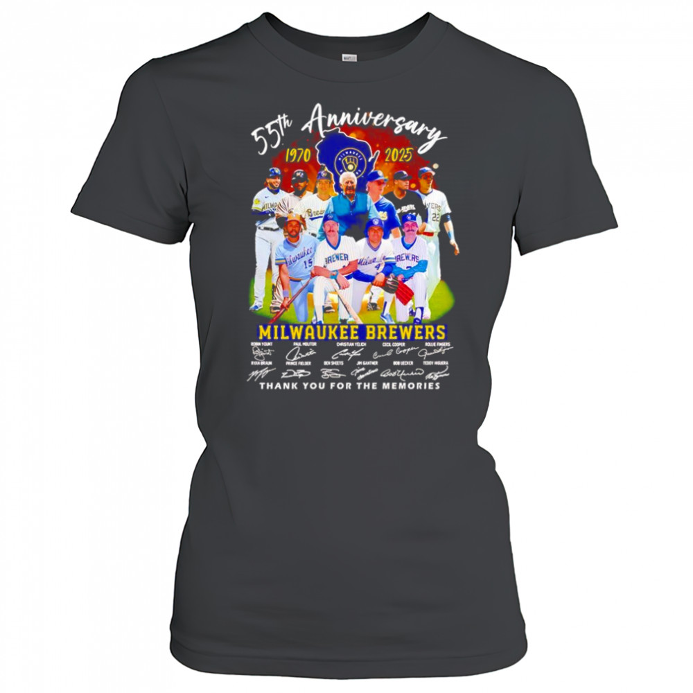 55th anniversary 1970 2025 Milwaukee Brewers thank you for the memories shirt Women's T-shirt