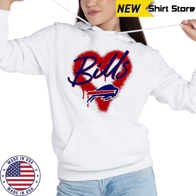 Buffalo Bills Natural Spray Heart Boxy paint shirt Sweatshirt
