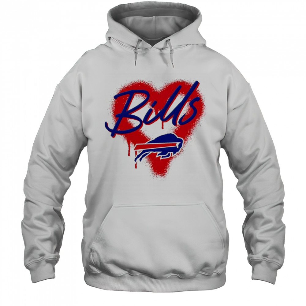 Buffalo Bills Natural Spray Heart Boxy paint shirt Hoodie
