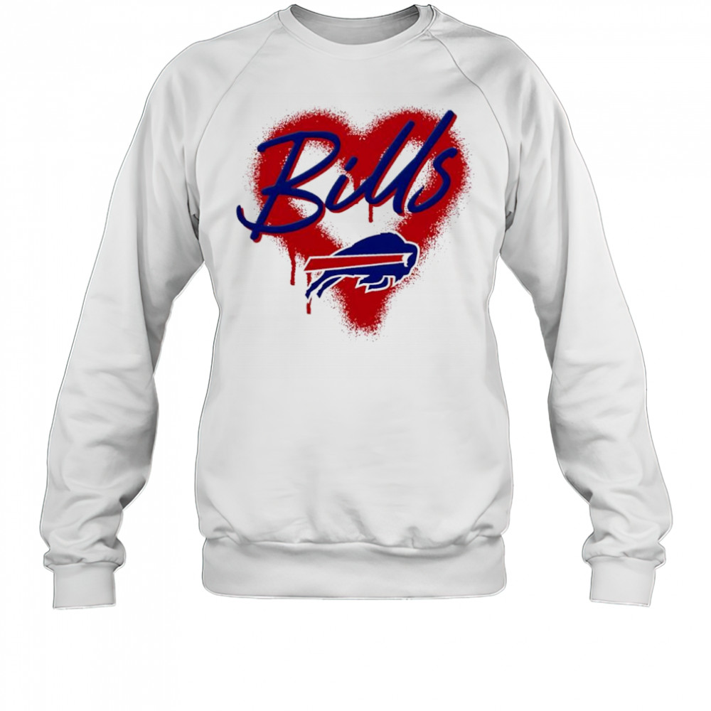 Buffalo Bills Natural Spray Heart Boxy paint shirt Sweatshirt