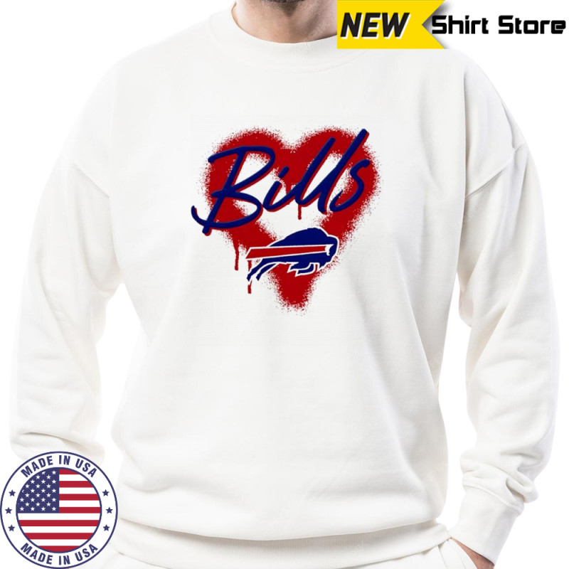 Buffalo Bills Natural Spray Heart Boxy paint shirt Hoodie