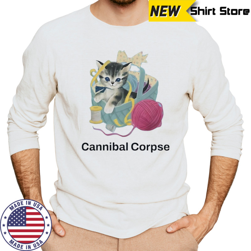Cat cannibal corpse shirt Long Sleeved