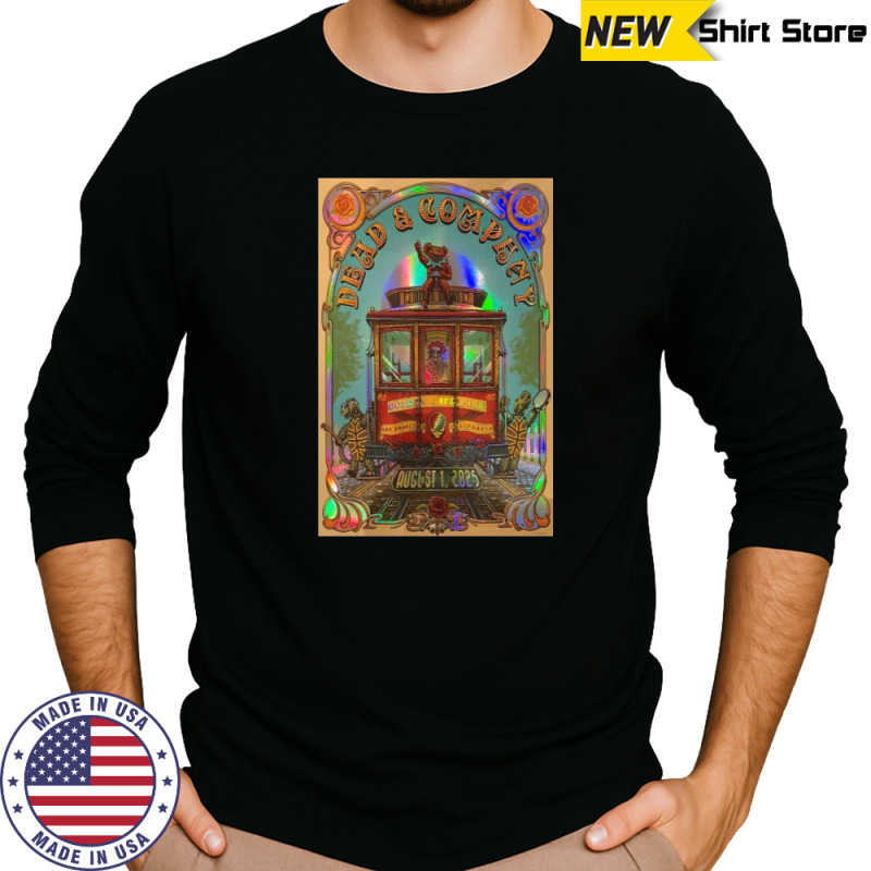 Dead and Company Aug 01 2025 Golden Gate Park San Francisco CA Tour Poster T-Shirt Long Sleeved