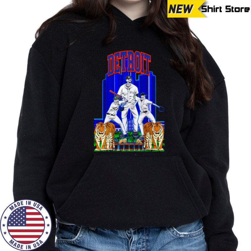 Detroit Tigers skeleton high rise building shirt Sweatshirt