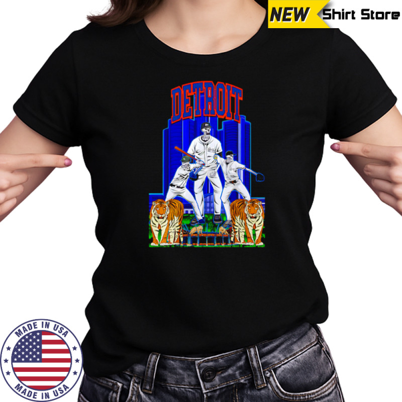 Detroit Tigers skeleton high rise building shirt Women's T-shirt