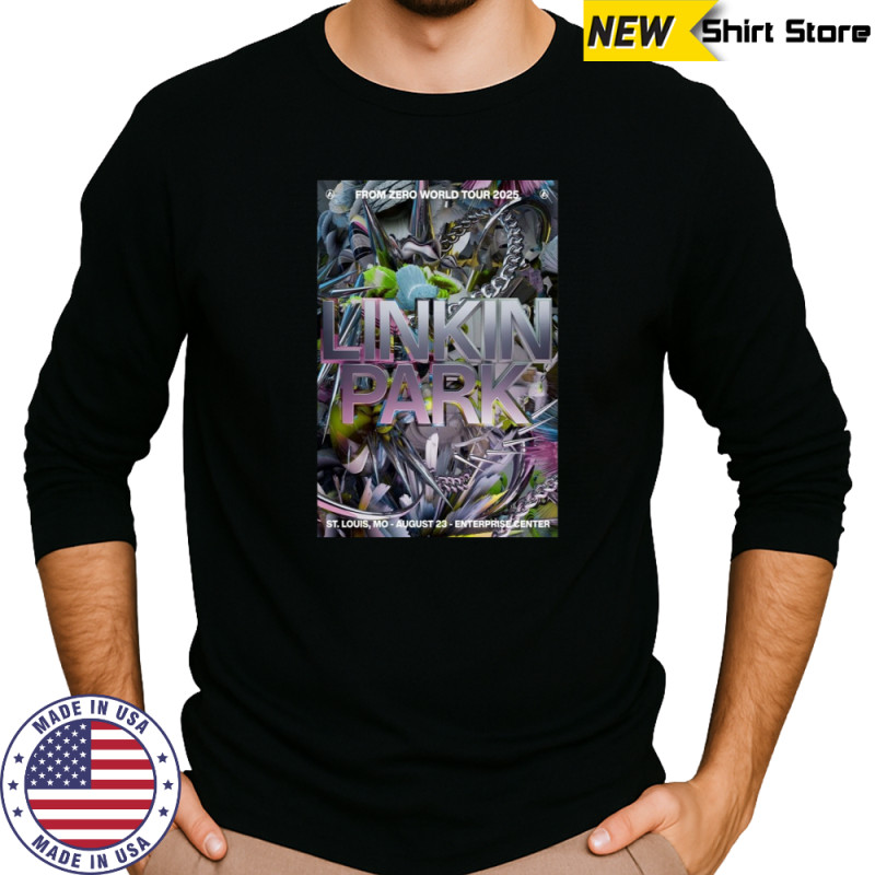 Linkin Park From Zero World Tour Detroit MI Aug 14 2025 Poster T-Shirt Long Sleeved