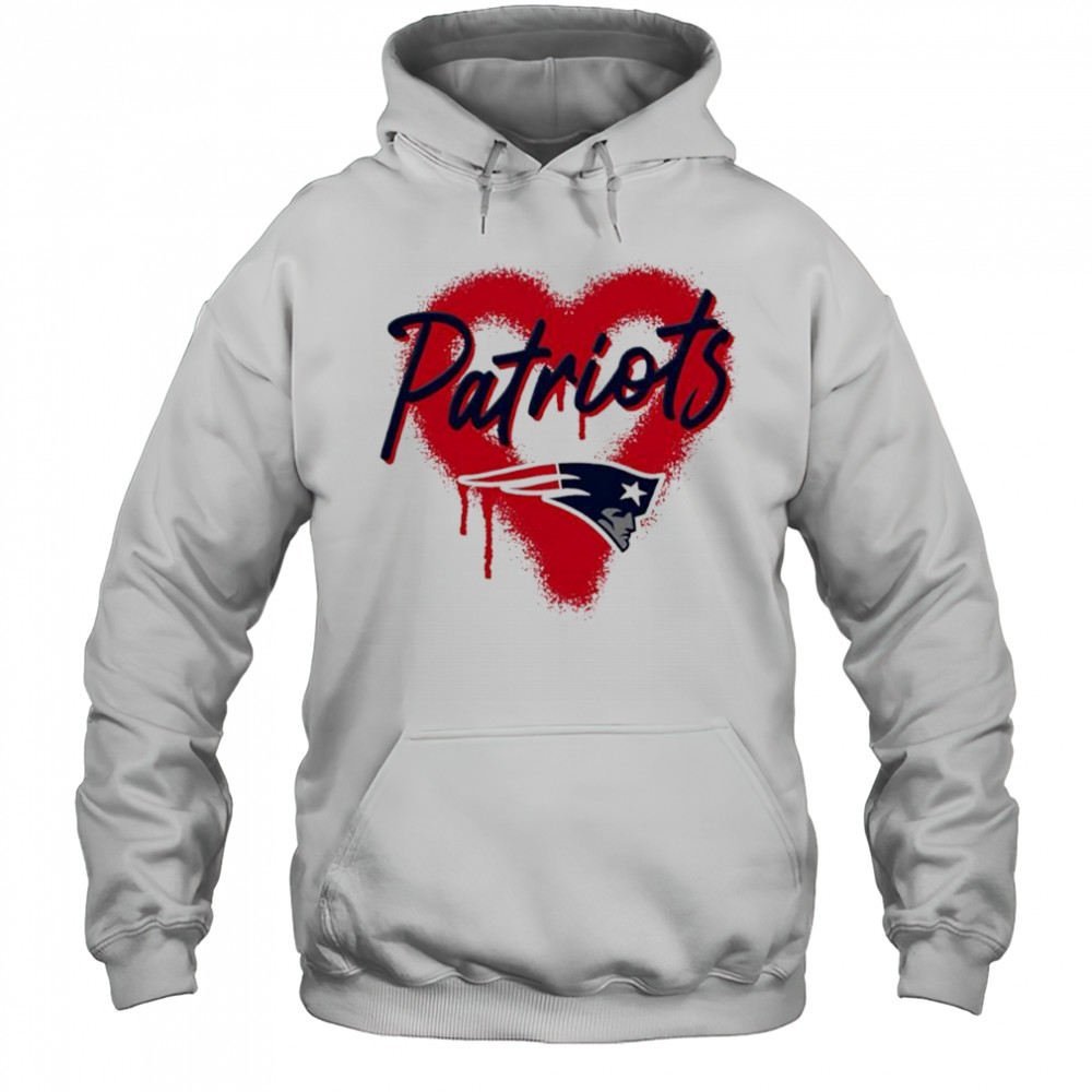 New England Patriots Natural Spray Heart Boxy paint shirt Hoodie