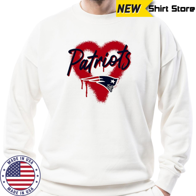 New England Patriots Natural Spray Heart Boxy paint shirt Hoodie
