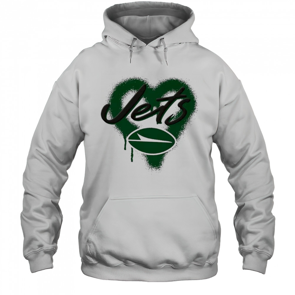 New York Jets Natural Spray Heart Boxy paint shirt Hoodie