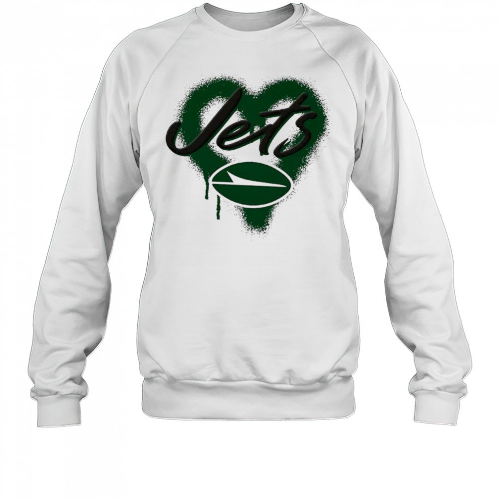 New York Jets Natural Spray Heart Boxy paint shirt Sweatshirt