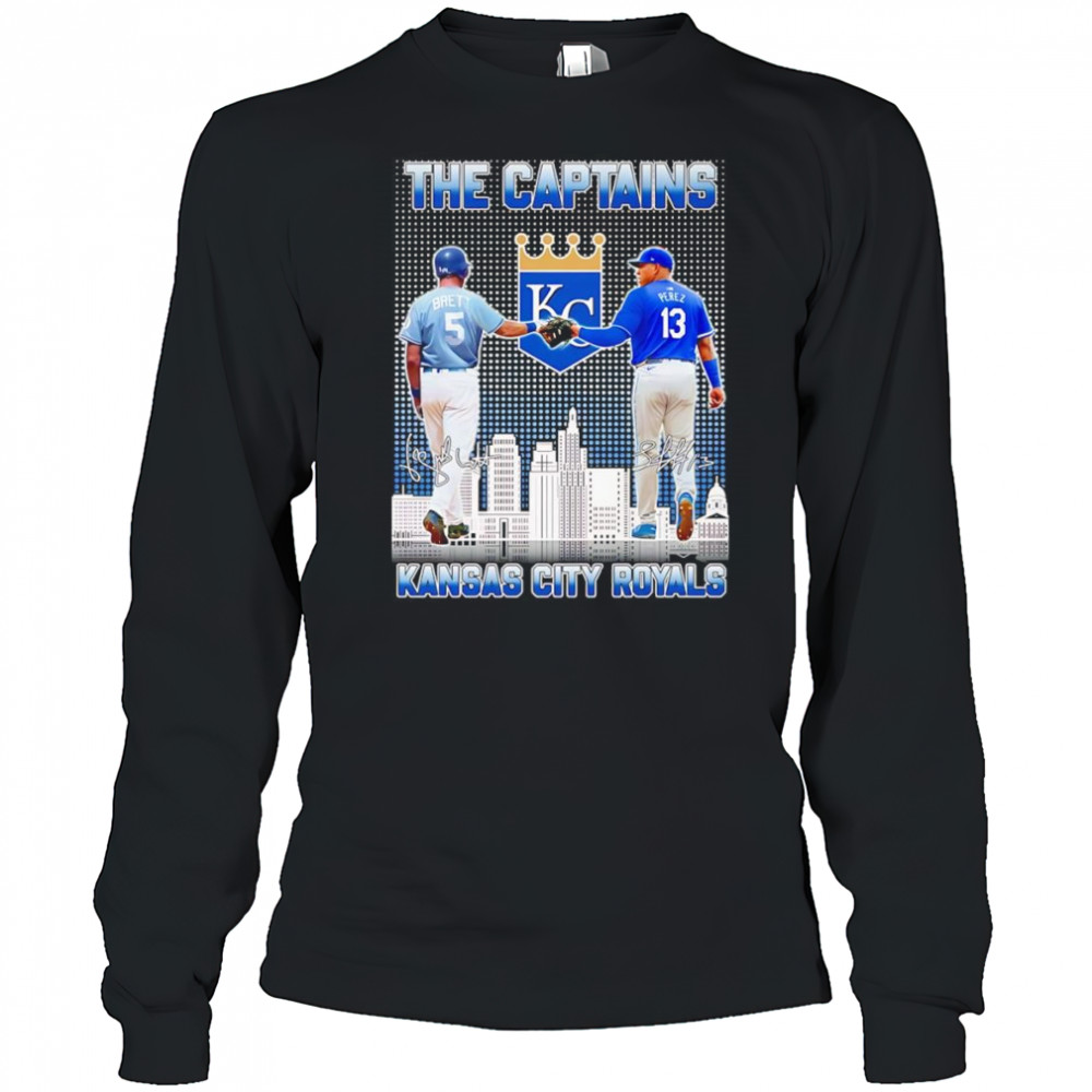 The Captains George Brett and Salvador Perez Kansas City Royals signature shirt Long Sleeved