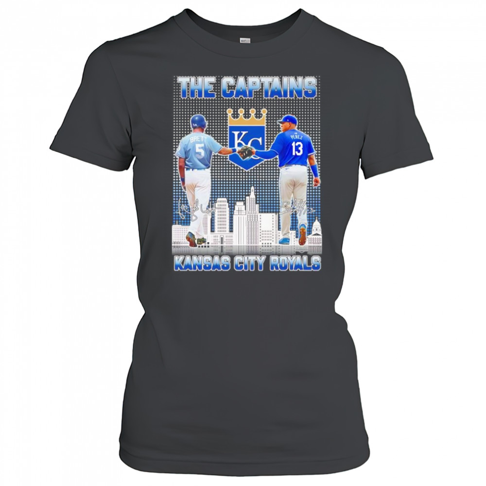 The Captains George Brett and Salvador Perez Kansas City Royals signature shirt Women's T-shirt