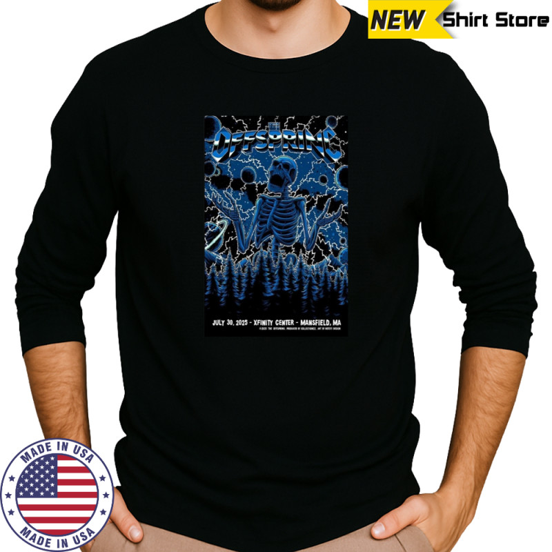 The Offspring July 30 2025 Xfinity Center in Mansfield MA Poster T-Shirt Long Sleeved