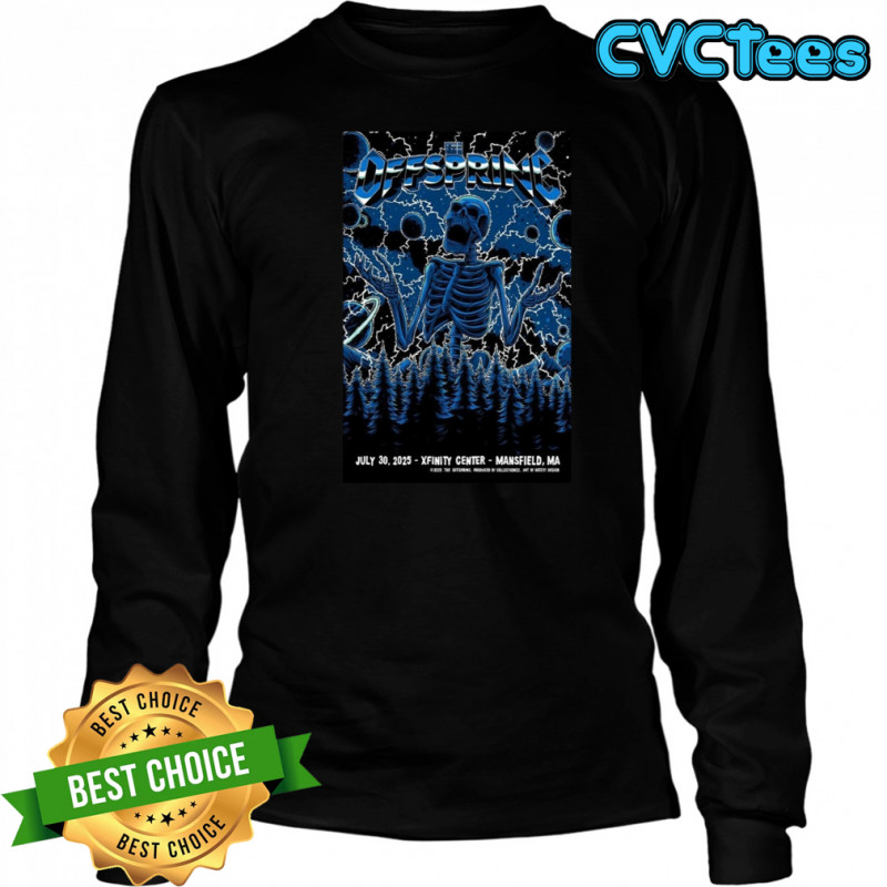 The Offspring July 30 2025 Xfinity Center in Mansfield MA Poster T-Shirt Long Sleeved