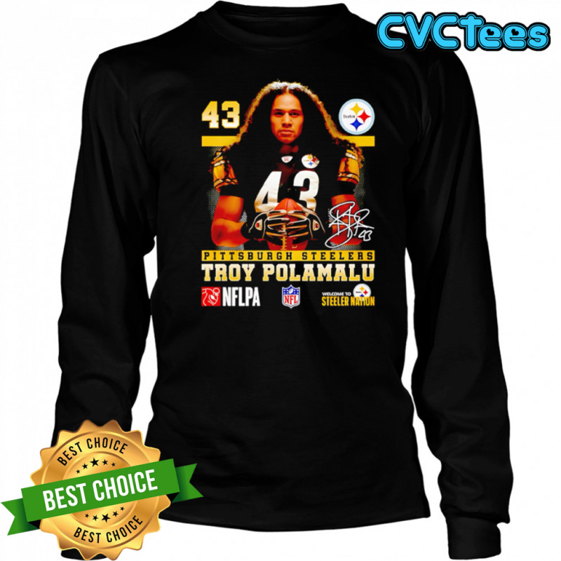 Troy Polamalu Pittsburgh Steelers Signature shirt Long Sleeved