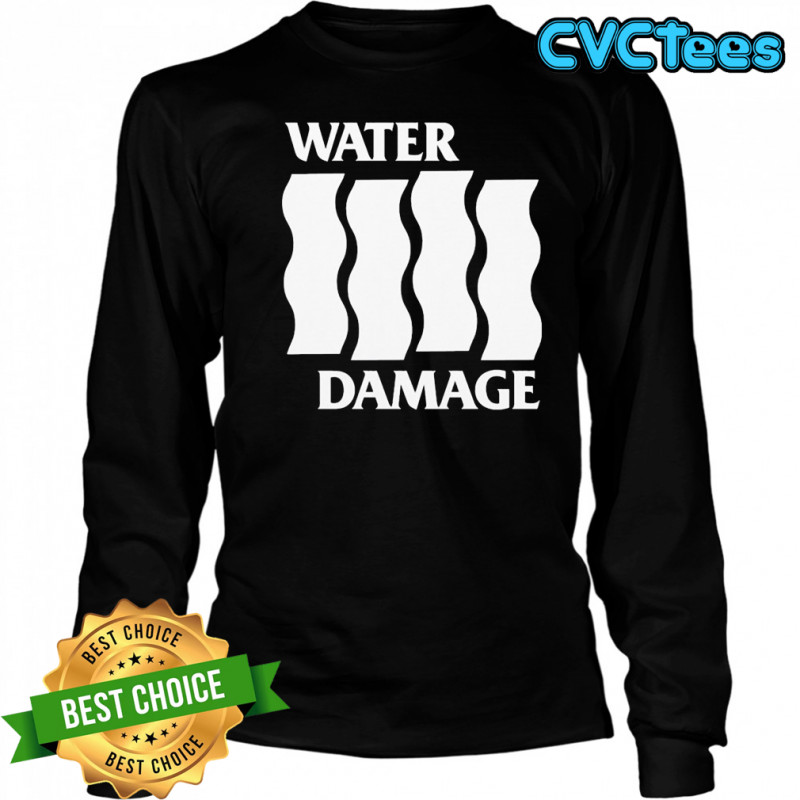 Water Damage Flowing Water T-shirt Long Sleeved