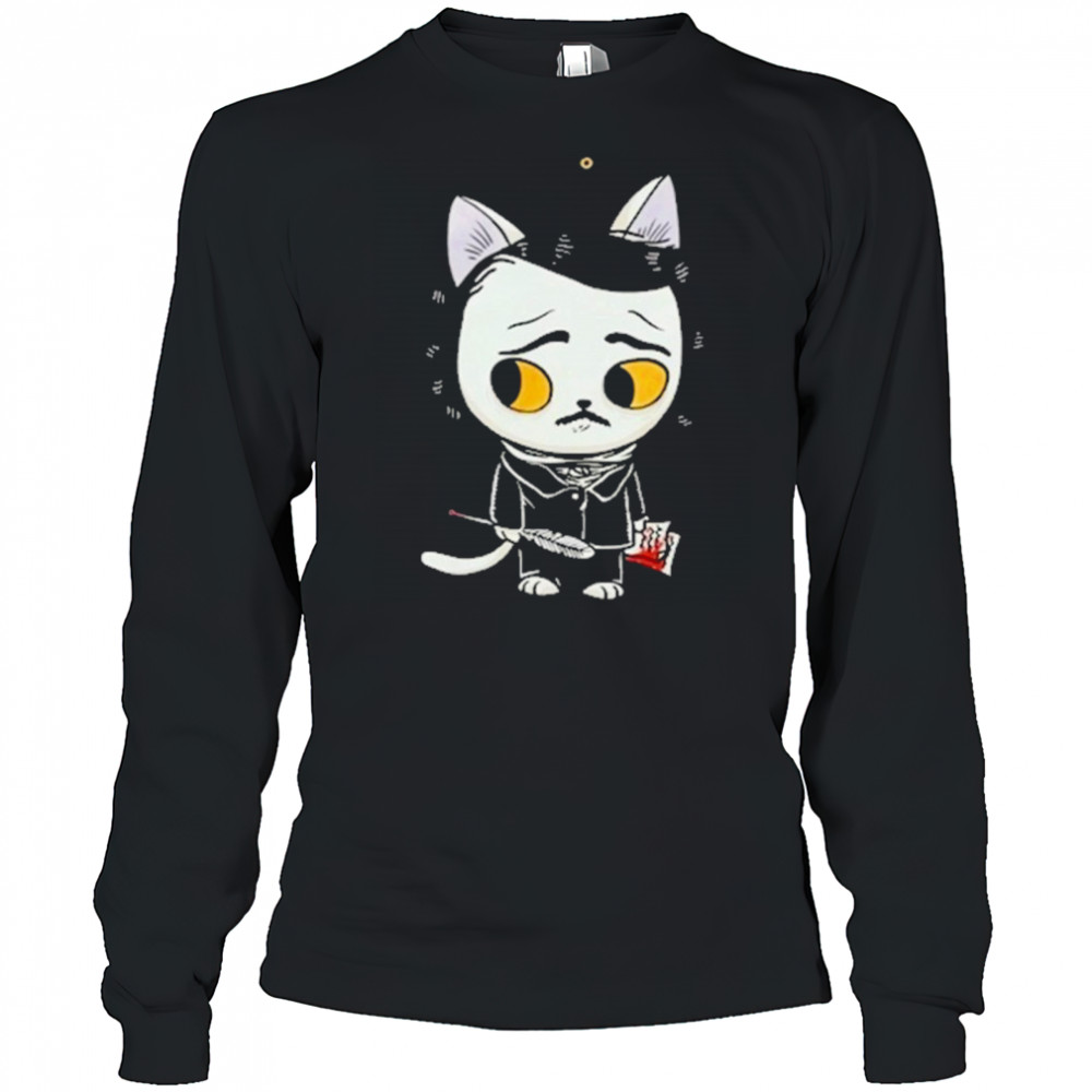 Edgar Allan Poe Cat T-Shirt Long Sleeved