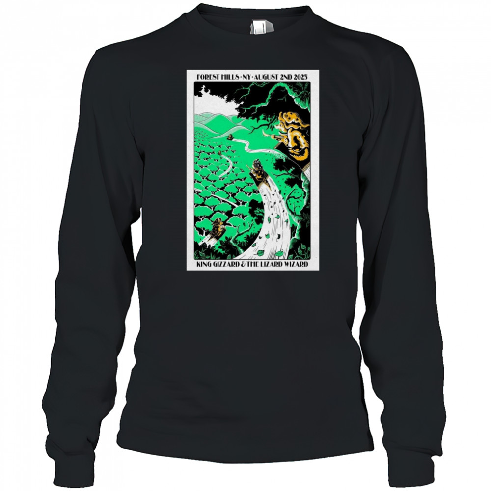 King Gizzard Live Forest Hills Stadium in Queens August 2 2025 Poster T-Shirt Long Sleeved
